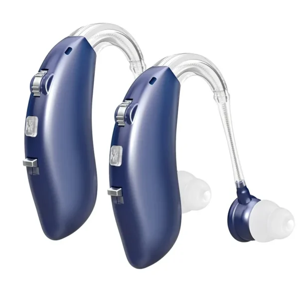 Side of the blue hearing aid