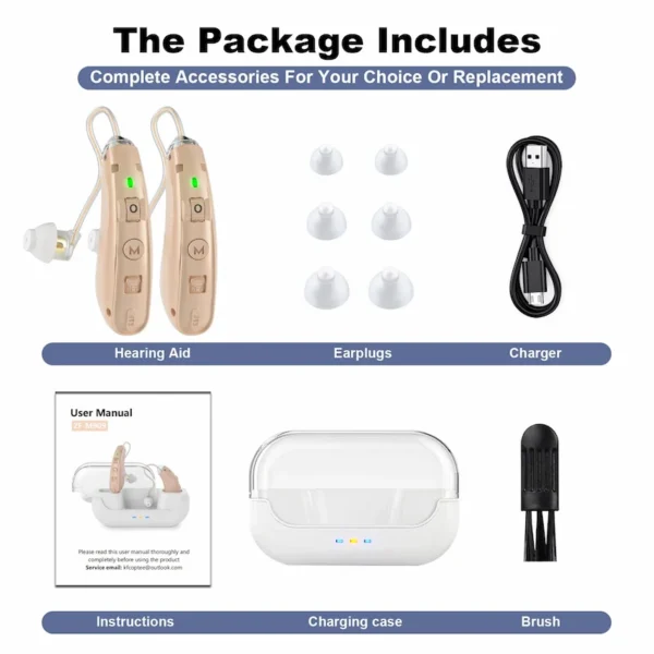 Content of ZF-M909 hearing aid accessories