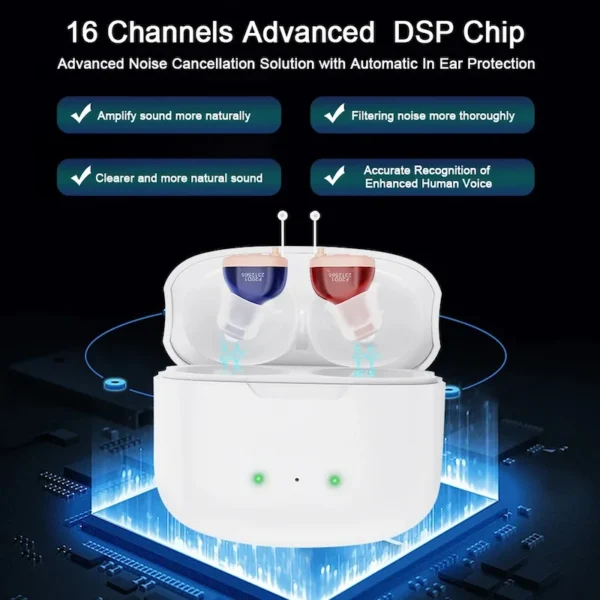F20D1 hearing aid and charging case