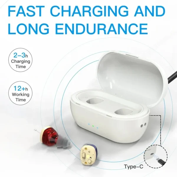 GM-912B hearing aid and charging case