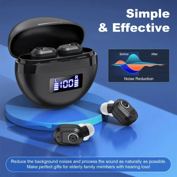 The ZF-M607 hearing aid is placed on the disc