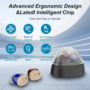The ZF-M608B hearing aid should be placed in the charging case and on the ground