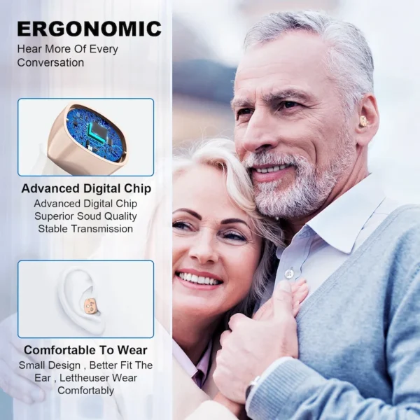 The ZF-M609 hearing aid is worn by couples