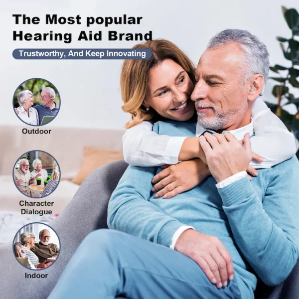 The ZF-M807 hearing aid is worn by couples