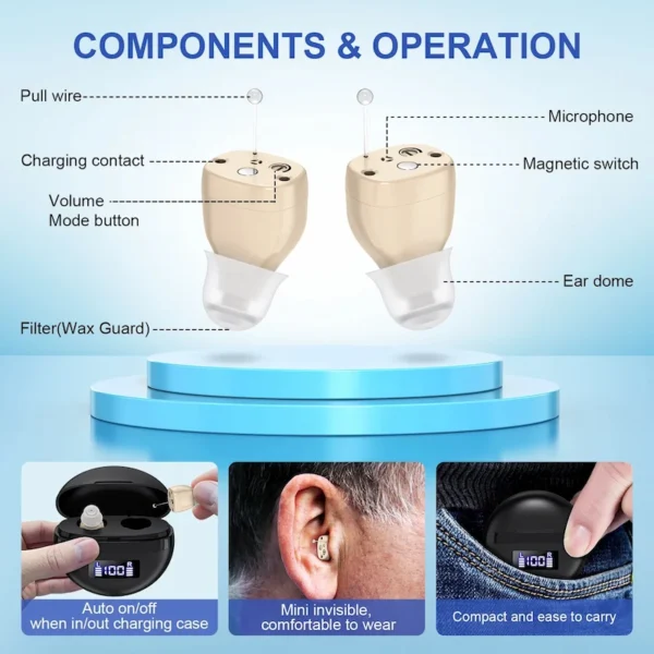 The panel functions of the ZF-M610B hearing aid
