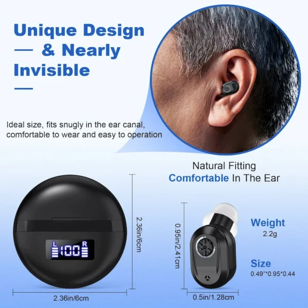 The size and wearing effect of ZF-M607 hearing AIDS