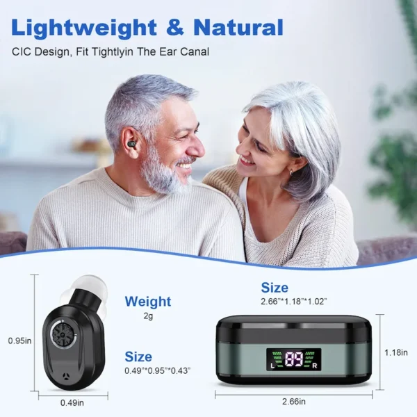 The wearing effect of the ZF-M612B-Black hearing aid for couples (1)